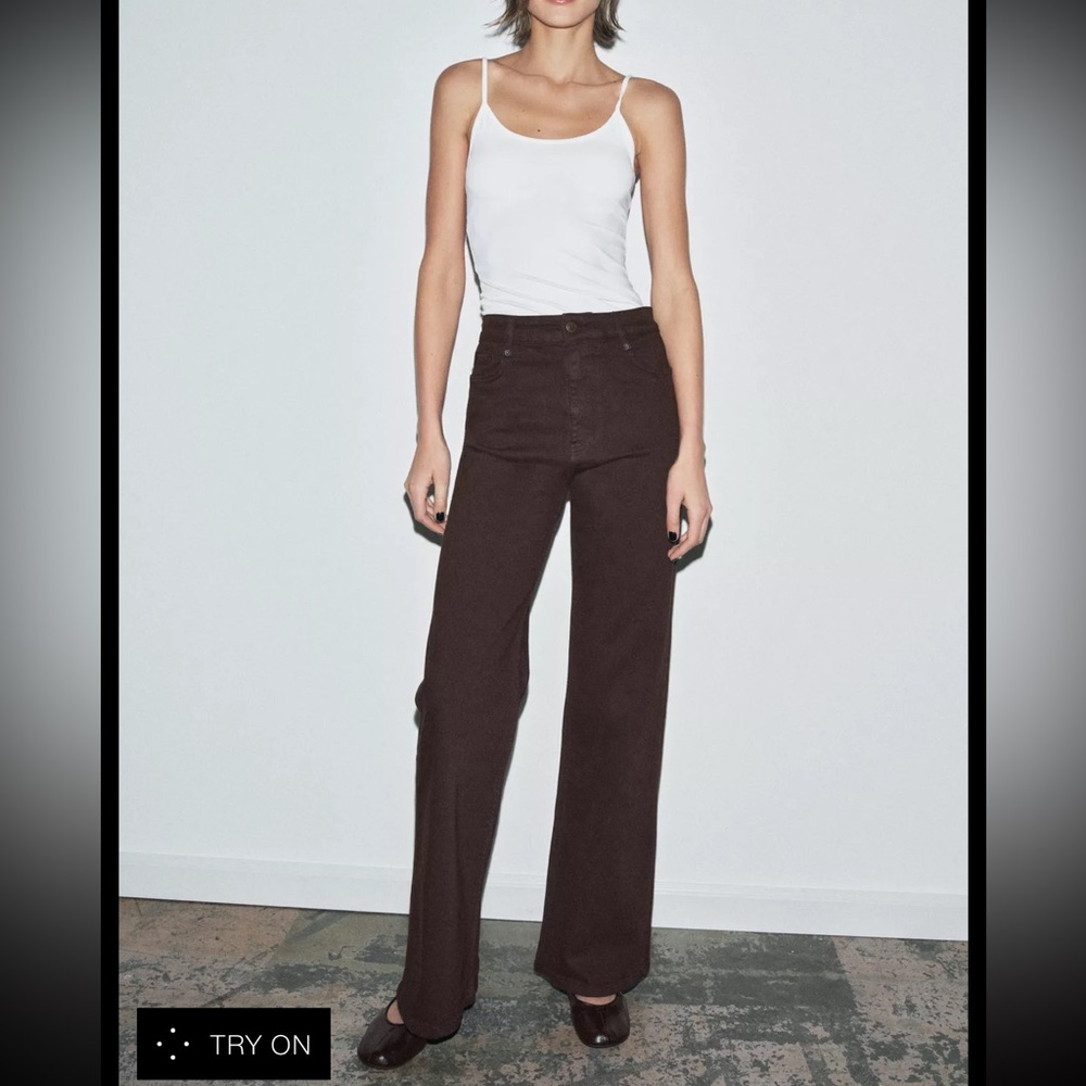 Zara High Waist Wide Leg Jean